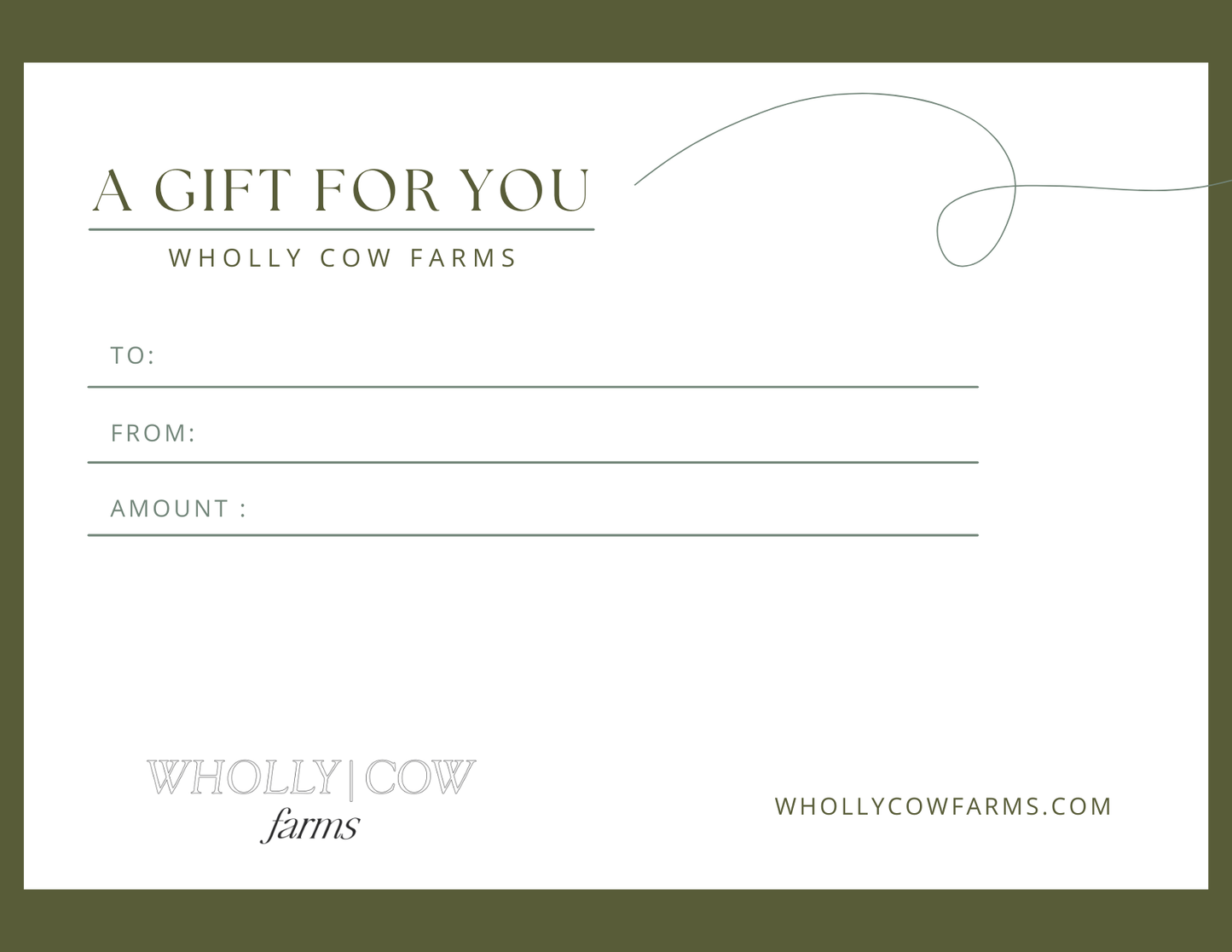 Wholly Cow Farms Giftcard
